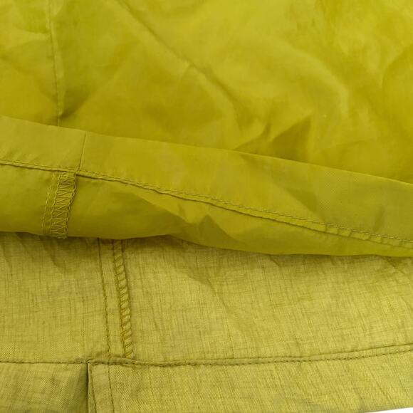 Vintage Olive Yellow Trench Coat Belted Longline Double Breasted Oversized Retro - Picture 8 of 14